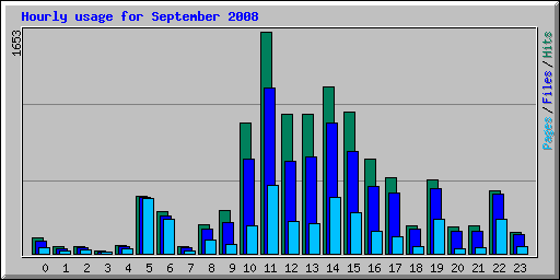 Hourly usage for September 2008